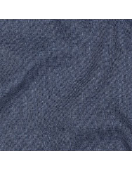 Tissu lin coton lavé - Bleu jeans