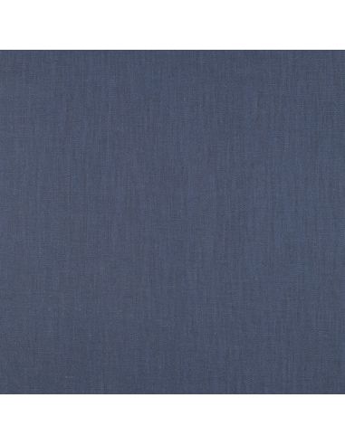 Tissu lin coton lavé - Bleu jeans