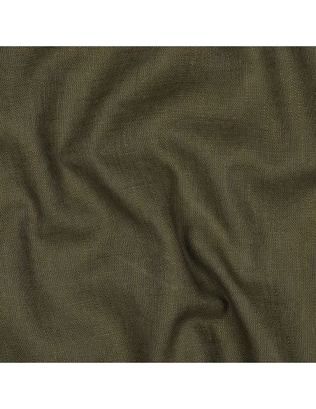 Tissu lin coton lavé - Kaki