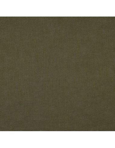Tissu lin coton lavé - Kaki