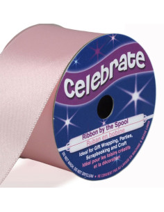 Cinta de satén Celebrate rosa - 38 mm x 4 metros