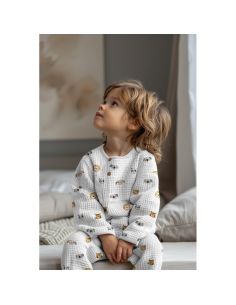 Tissu torchon nid d´abeille d'imprimé - Tête d'animaux 2