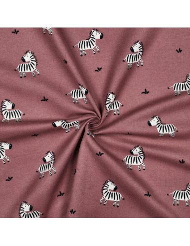 Tissu flanelle zèbres - Mauve