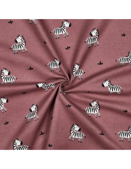Tissu flanelle zèbres - Mauve