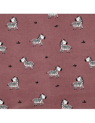 Tissu flanelle zèbres - Mauve