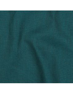 Tissu lin coton lavé - Bleu pétrole 2