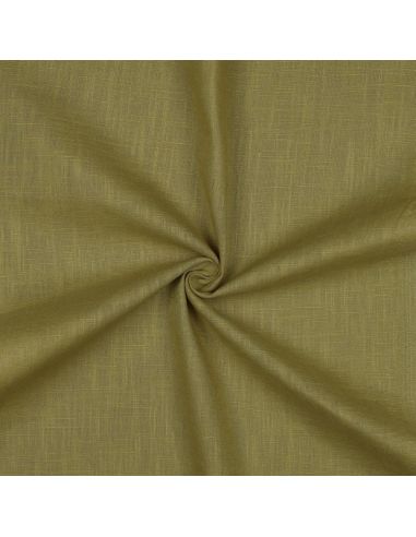 Tissu lin coton lavé - Kaki clair