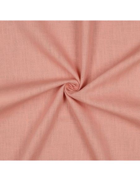 Tissu lin coton lavé - Vieux rose