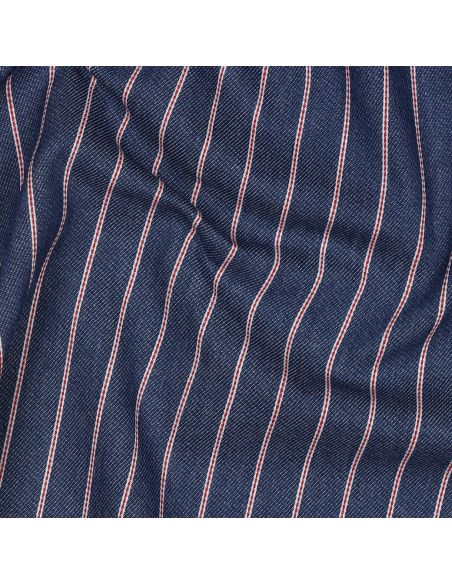 Tissu Denim léger à rayures fines - Bleu moyen