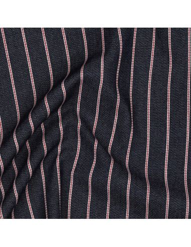 Tissu Denim léger à rayures fines - Bleu denim