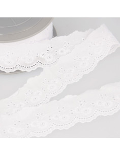 Bordado inglés Anaïs 45 mm - Blanco