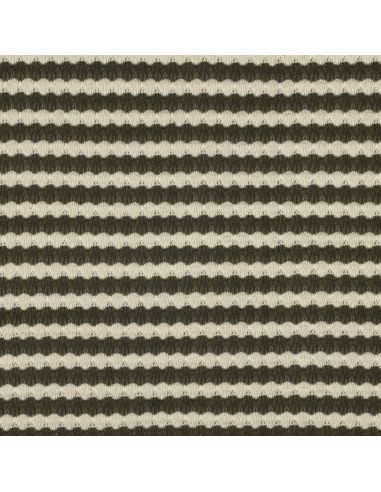 Tissu maille tricot Jacquard à rayures - Kaki