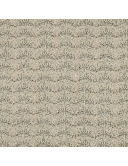Tissu maille jacquard ajourée lurex - Écru