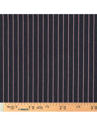 Tissu Denim léger à rayures fines - Bleu denim