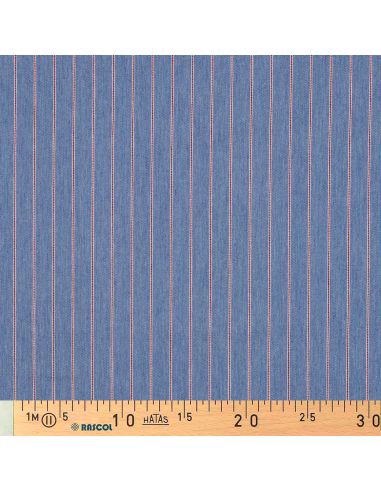 Tissu Denim léger à rayures fines - Bleu clair