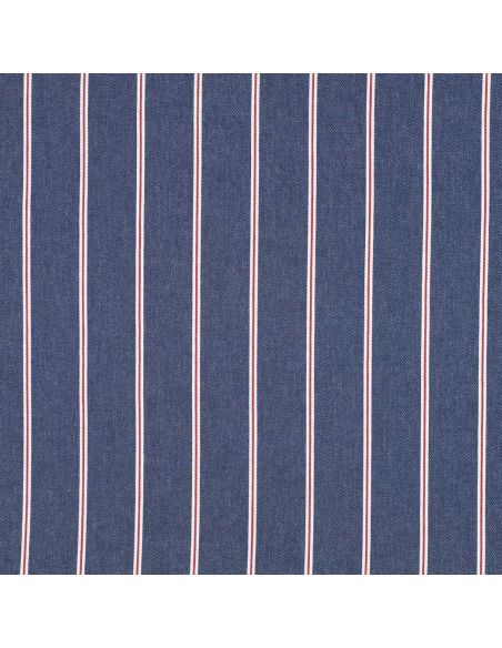 Tissu Denim léger à rayures - Bleu moyen