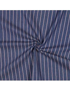 Tissu Denim léger à rayures fines - Bleu moyen