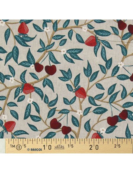 Toile de coton canvas - Cerises et fraises