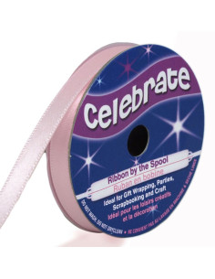 Cinta de satén Celebrate rosa - 6 mm x 6 metros