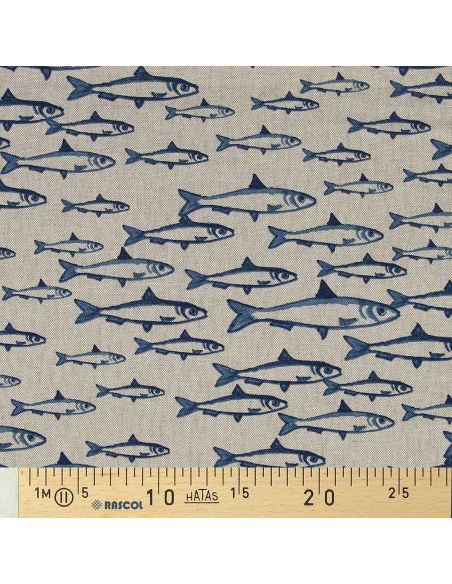 Toile de coton canvas - Banc de poissons