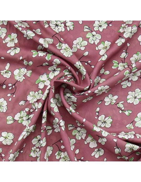 Tissu viscose Sakura - Bois de rose