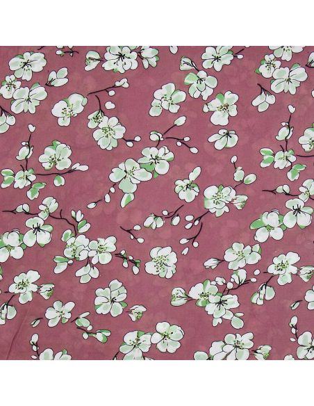 Tissu viscose Sakura - Bois de rose
