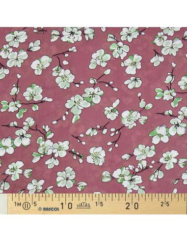Tissu viscose Sakura - Bois de rose