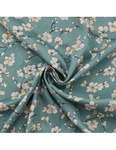 Tissu viscose Sakura - Vert de gris