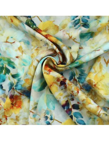 Tissu viscose Aquarelle - Jaune