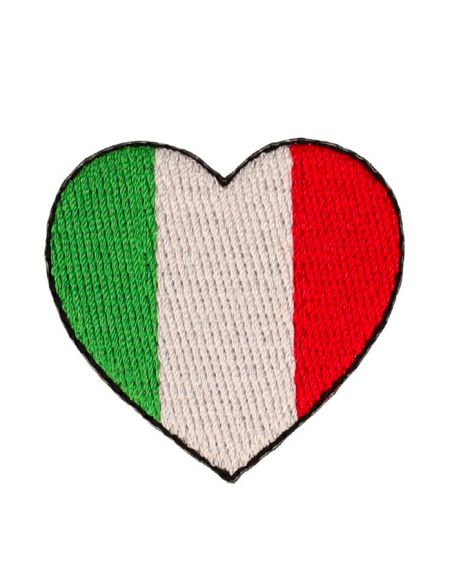 Écusson thermocollant drapeau coeur - Italie
