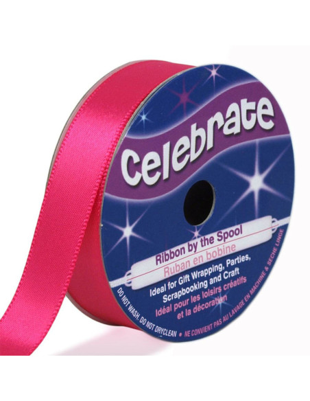 Cinta de satén Celebrate fucsia - 13 mm x 6 metros
