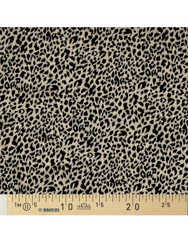 Tissu viscose Félin - Beige