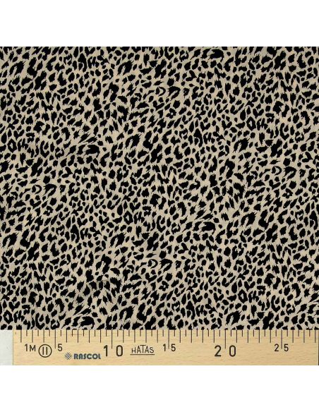 Tissu viscose Félin - Beige