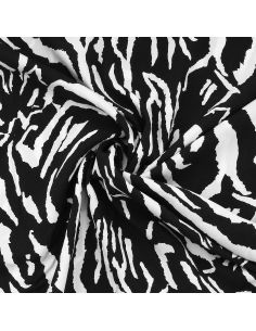 Tissu viscose Zèbre - Noir