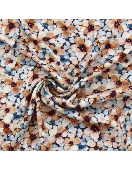 Tissu viscose Anémone - Noisette