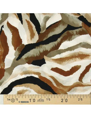 Tissu viscose Abstrait - Fauve et beige