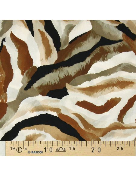 Tissu viscose Abstrait - Fauve et beige