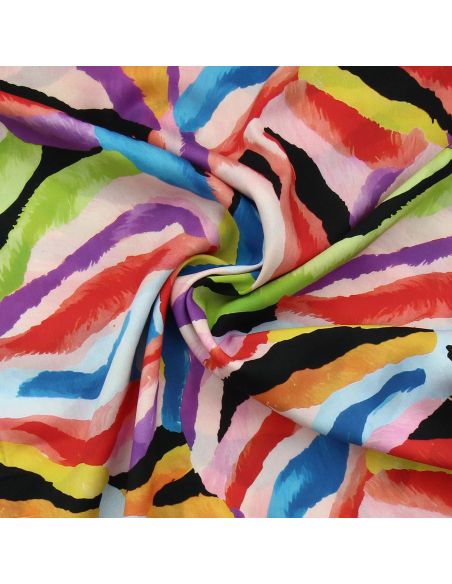 Tissu viscose Abstrait - Violet et noir