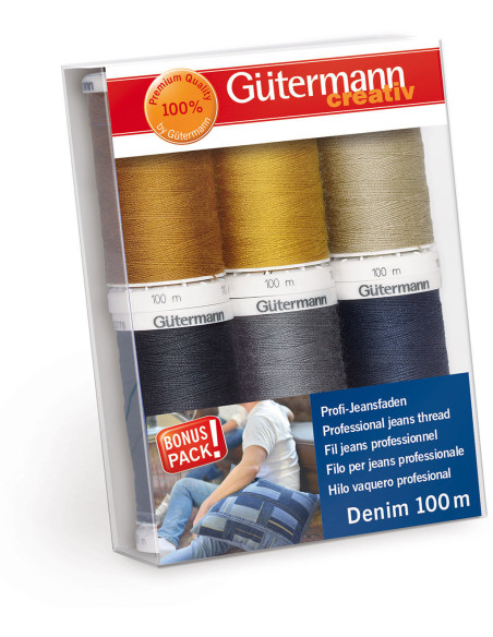 Juego de 6 hilos para coser Denim Gütermann