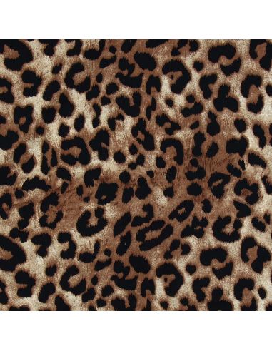 Tissu viscose Léopard - Marron