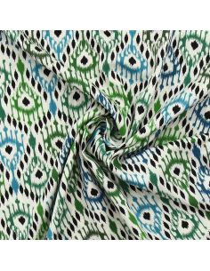 Tissu viscose Paon - Vert