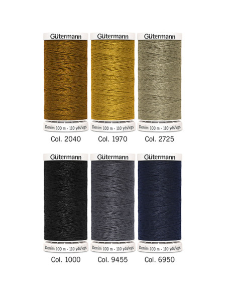 Juego de 6 hilos para coser Denim Gütermann
