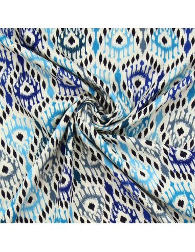 Tissu viscose Paon - Bleu