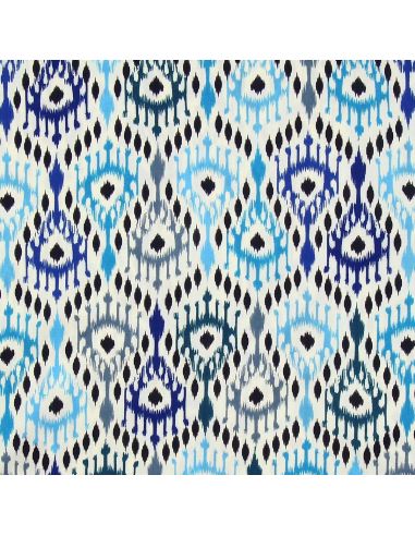 Tissu viscose Paon - Bleu