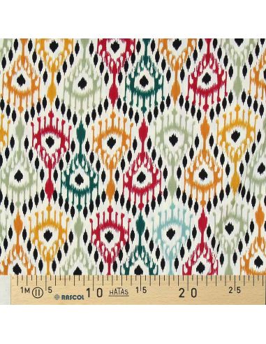 Tissu viscose Paon - Orange