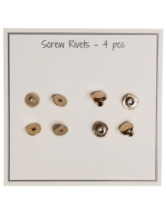 Juego de 4 remaches de metal para atornillar 8,2 x 6 mm - Oro