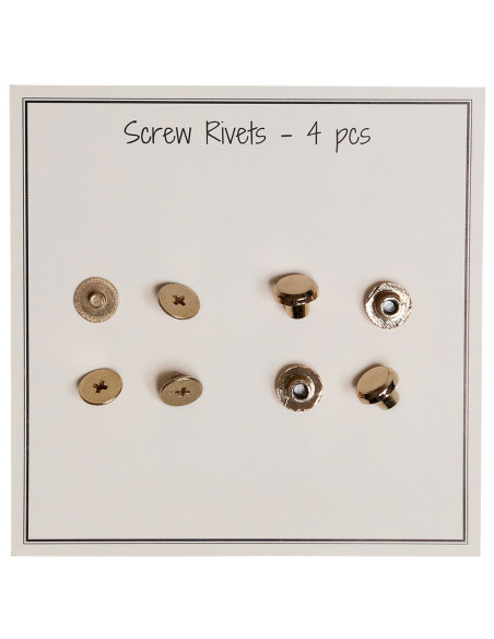 Juego de 4 remaches de metal para atornillar 8,2 x 6 mm - Oro