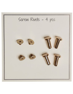 Juego de 4 remaches de metal para atornillar 8,2 x 14 mm - Oro