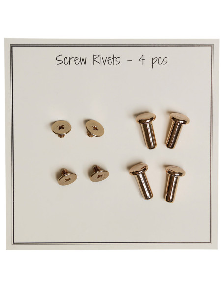Juego de 4 remaches de metal para atornillar 8,2 x 14 mm - Oro