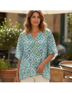 Tissu viscose Paon - Vert 2
